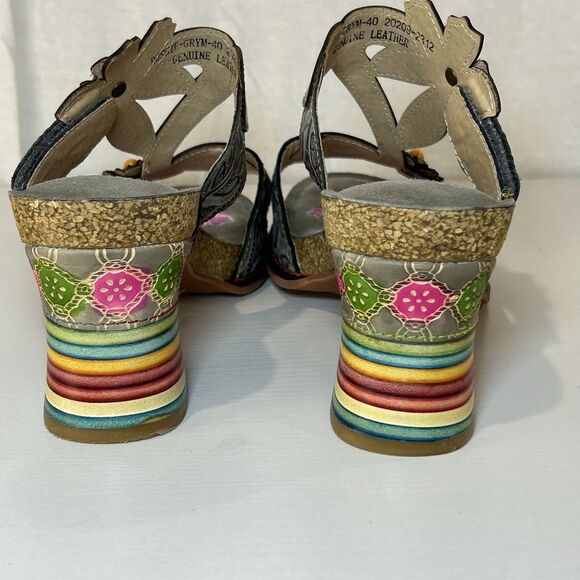 L'Artiste by Spring Step Womens Rossie-Grym Leather Heeled Sandals EU 40 US 9.5 - Picture 4 of 9